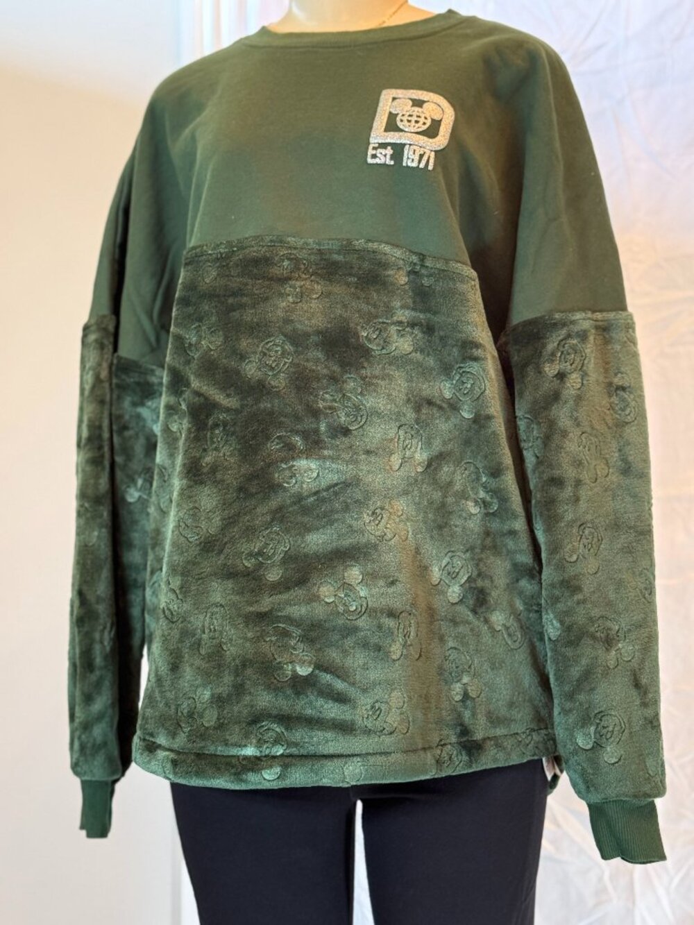 Disney WDW Green Fuzzy Spirit Jersey Adult M
